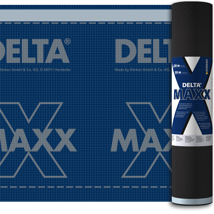 DELTA-MAXX X диффузионная мембрана экстремальной прочности 500 Н/5 см, с двумя зонами  проклейки и адсорбционным слоем, Sd=0,15 м