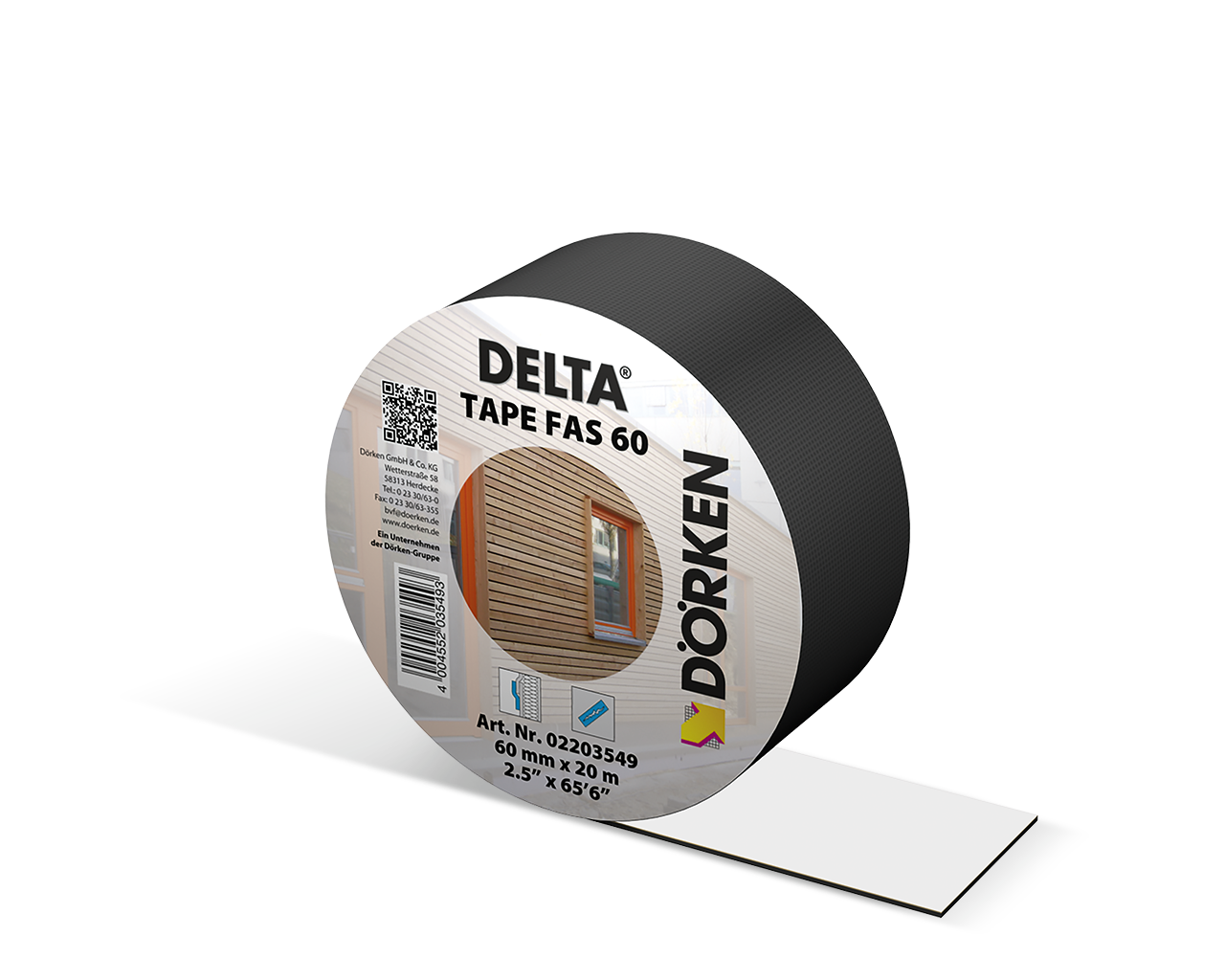 DELTA-TAPE FAS 60 односторонняя лента шириной 60 мм для проклейки нахлёстов фасадных мембран  DELTA семейства FASSADE.