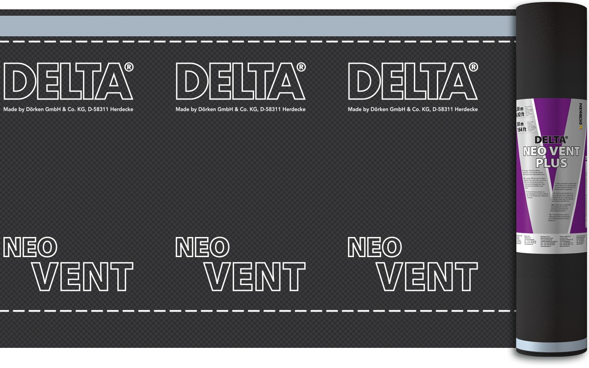 DELTA-NEO VENT PLUS Универсальная диффузионная мембрана с двумя зонами проклейки (Дельта НЕО ВЕНТ ПЛЮС)