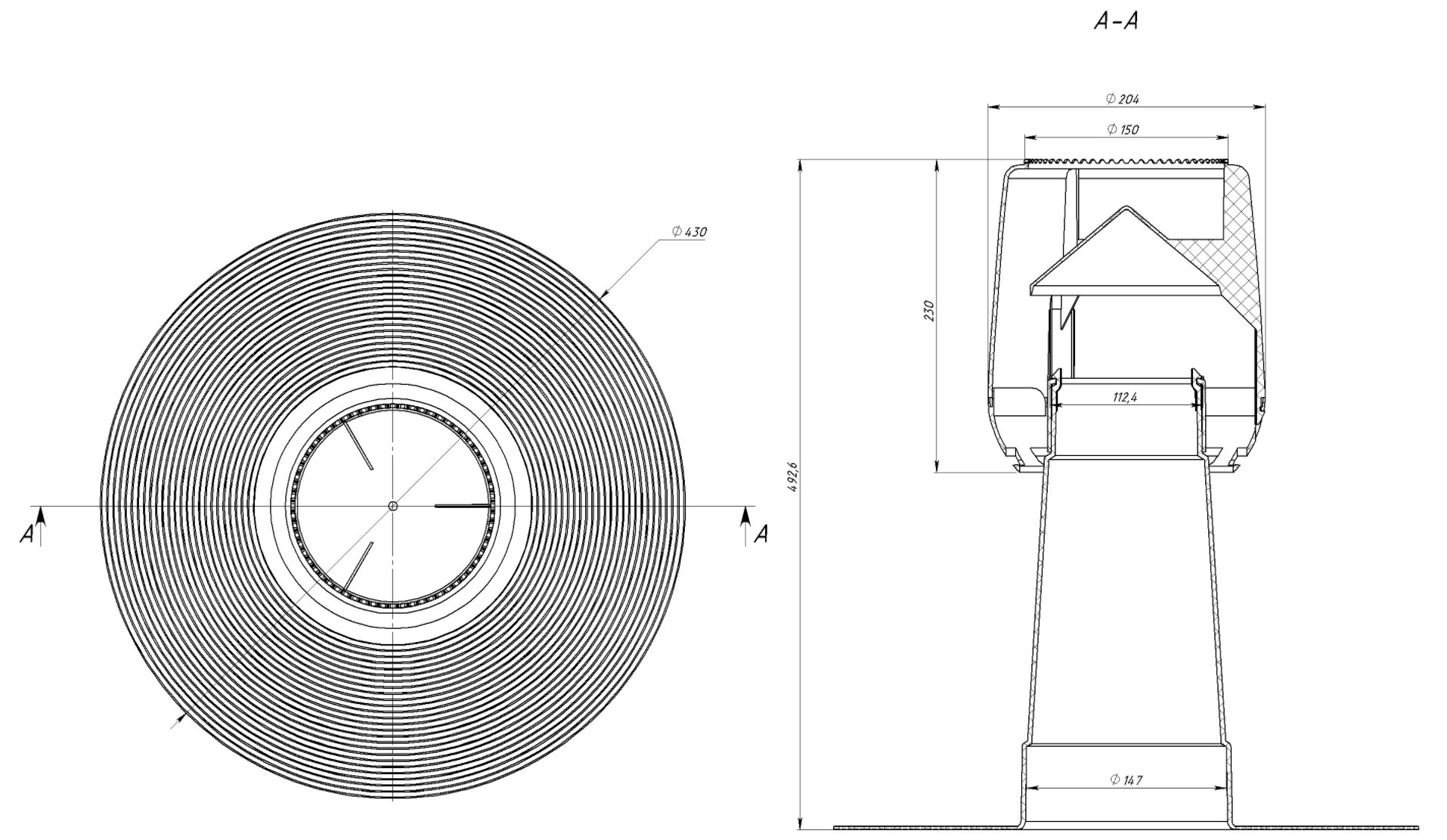 Аэратор кровельный PLASTFOIL AERO (Пластфойл АЭРО) D=110 мм