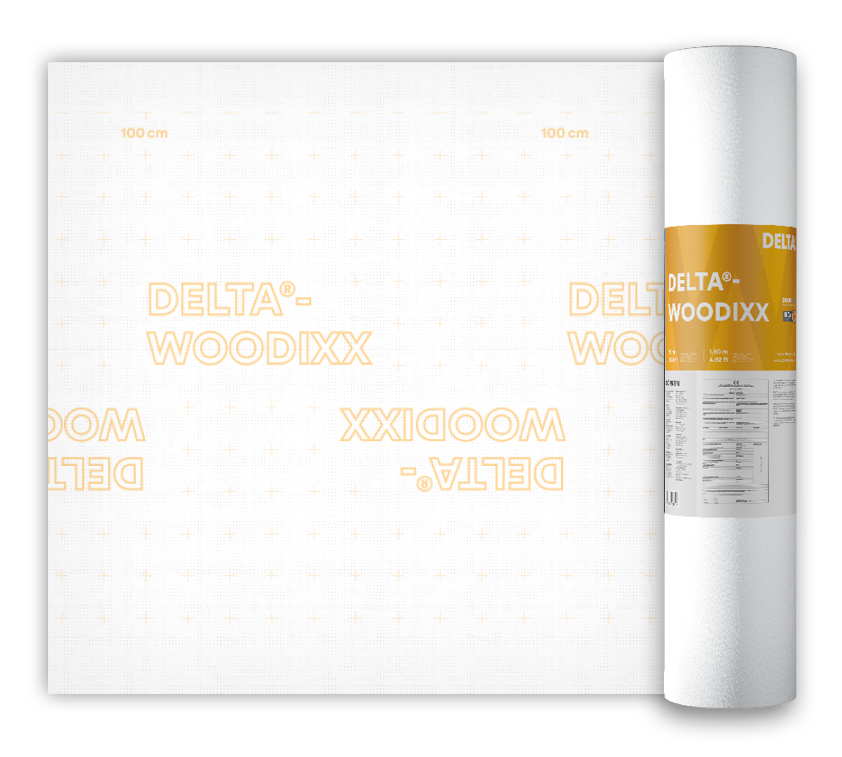 DELTA-WOODIXX cамоклеящаяся диффузионная мембрана/защитный слой для деревянного  домостроения, с монолитным функциональным слоем из TPU, Sd=0,18 м